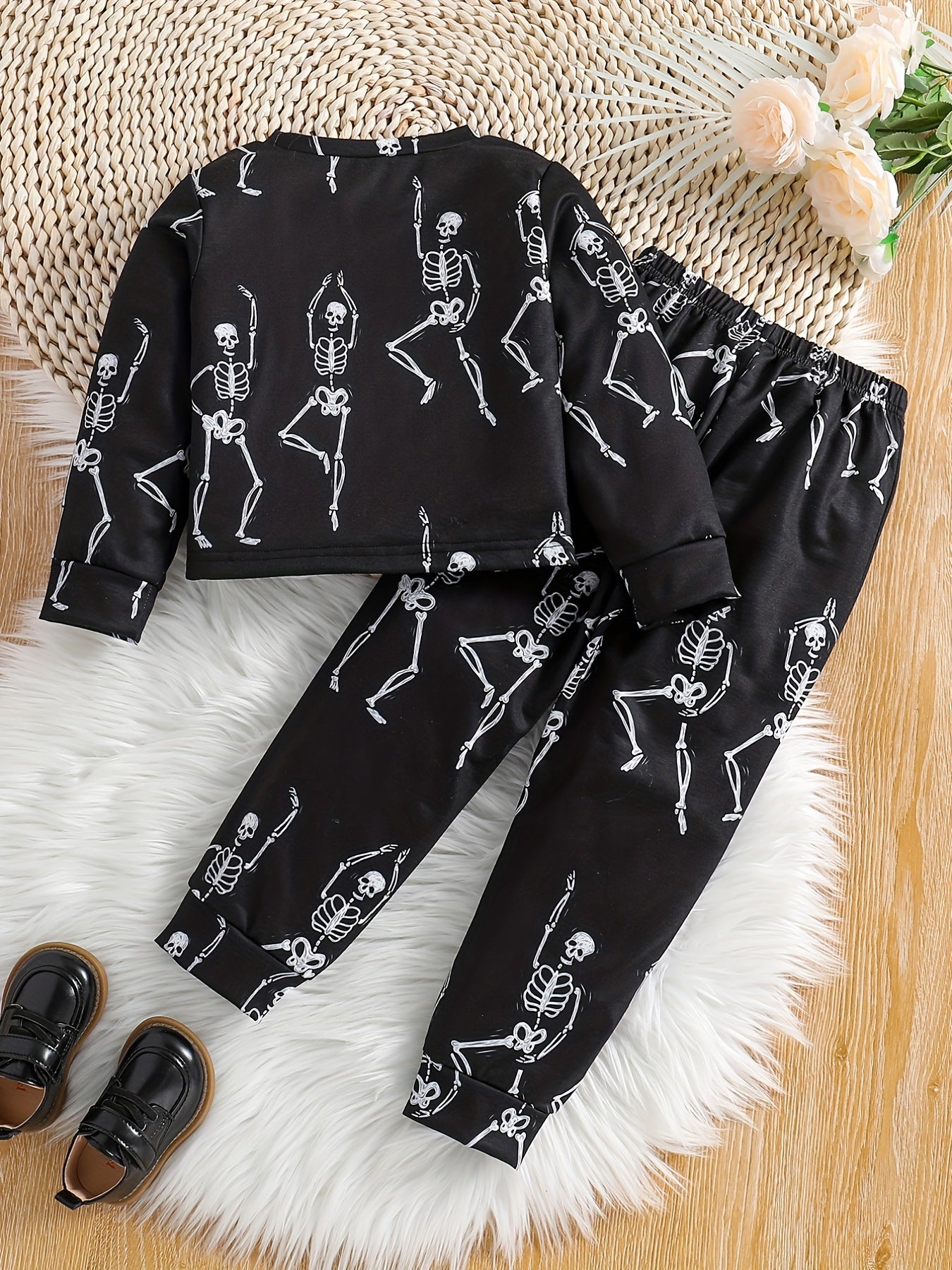 2pcs Skeleton Pattern Outfit