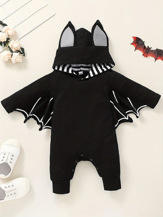 Baby Girls And Boys Bat Long Sleeve Hooded Romper