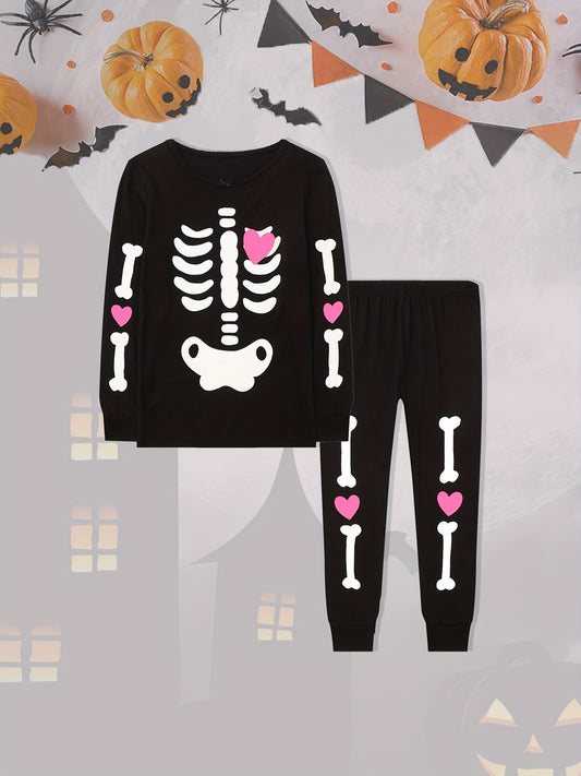 Toddler Girls Skull Pajama Set