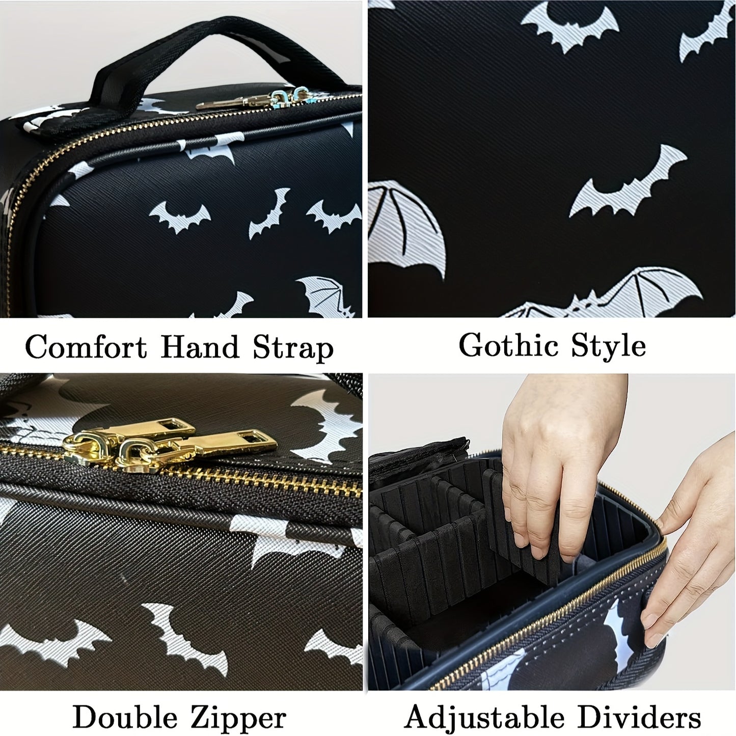 Bat Pattern Makeup Organizer Bag