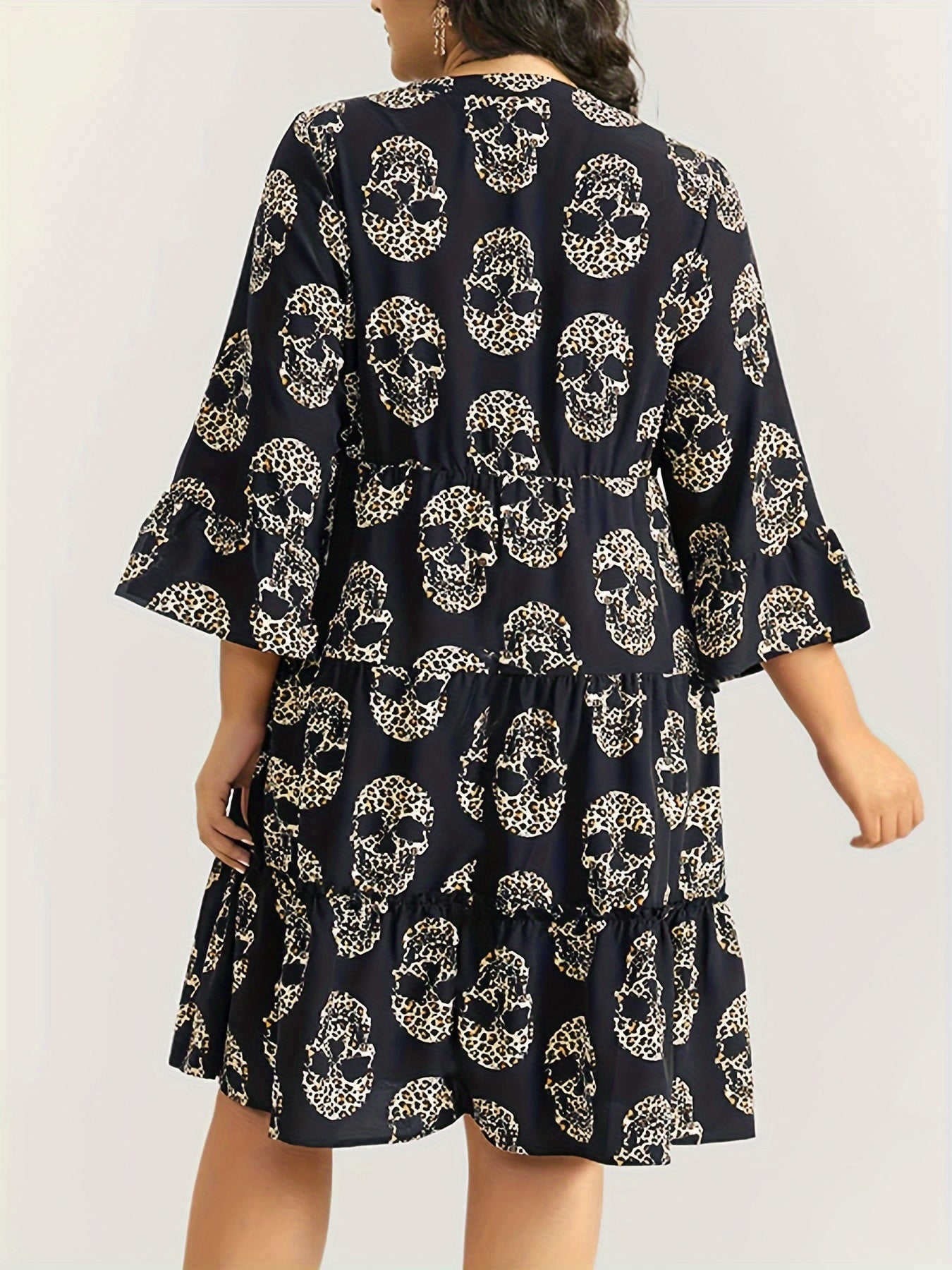 Women's Plus Leopard Skull Print Dress