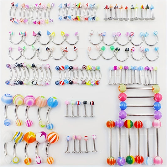 110pcs Colorful Acrylic Jewelry Set