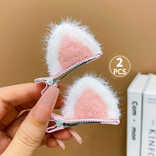 Plush Cat Ear Hair Clips