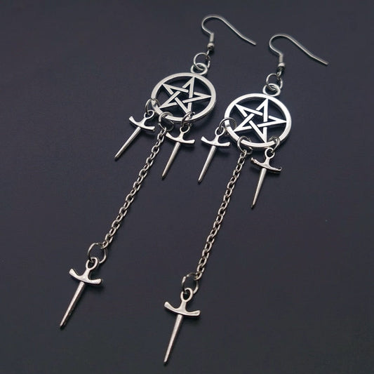 Pentagram Sword Earrings